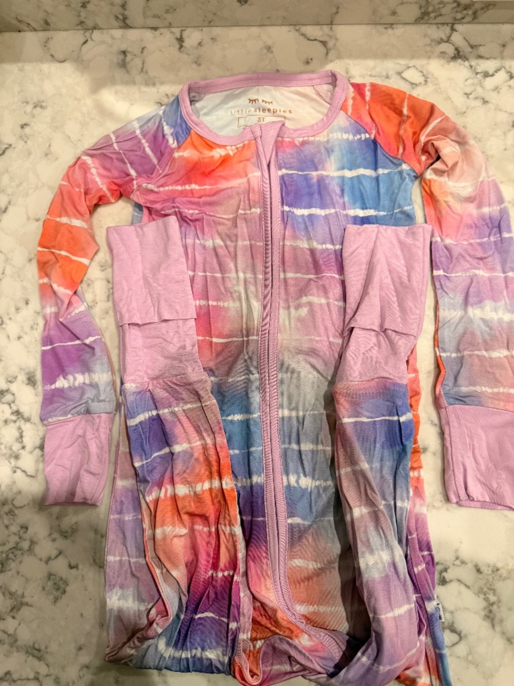 NEW Little Sleepies Pastel Tie Dye Dreams